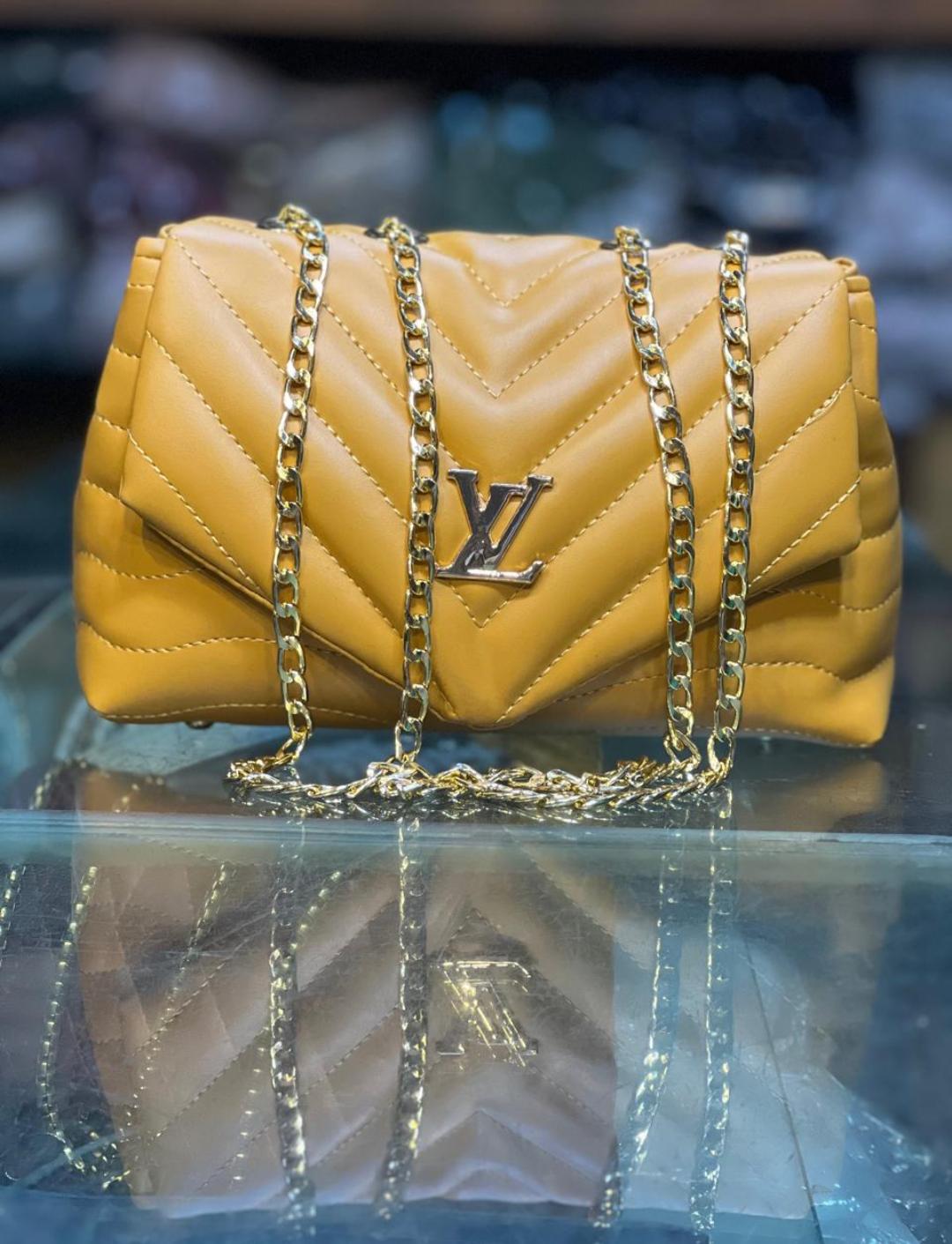 LV Leather Double Zipper Hand Carry Bag