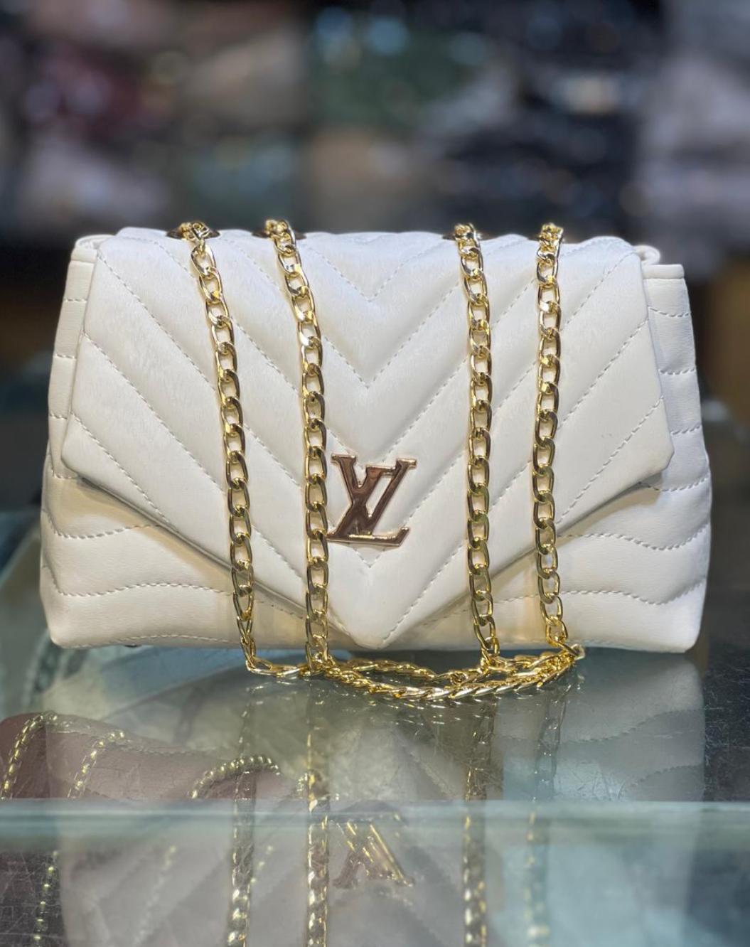 LV Leather Double Zipper Hand Carry Bag