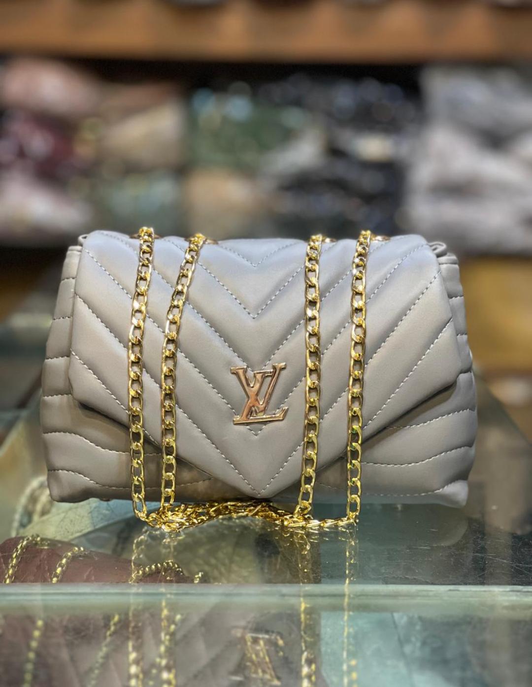 LV Leather Double Zipper Hand Carry Bag
