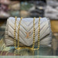 LV Leather Double Zipper Hand Carry Bag