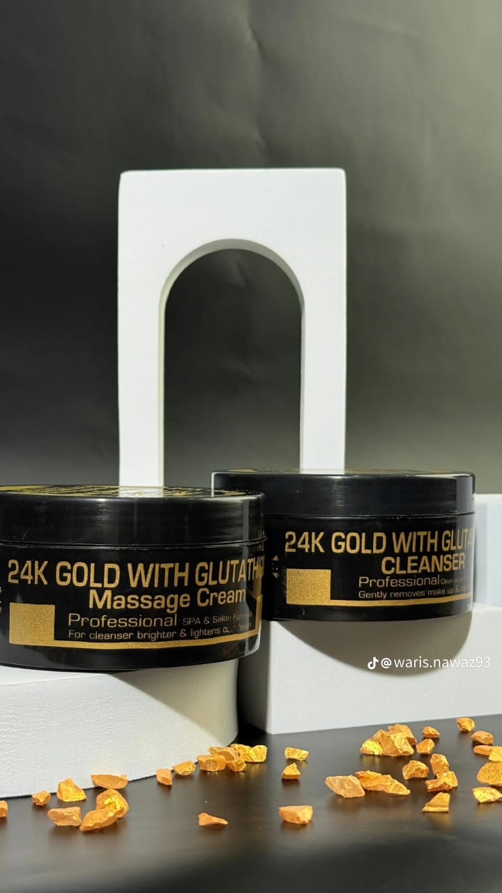 DESERVE U.K. 24K Gold Facial Kit with Glutathione & Essential Vitamins – 7 Step Skincare System
